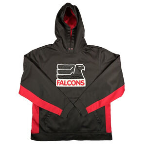 Falcons Hoodie Mens Medium Black Red Pullover Football NCAA Sport-Tek Polyester